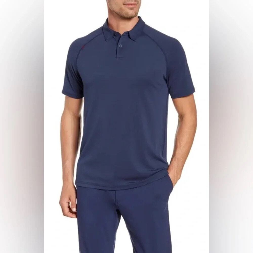 Rhone Navy Blue Delta Pique Performance Golf Polo Size XL ⛳️🏌️‍♂️😎